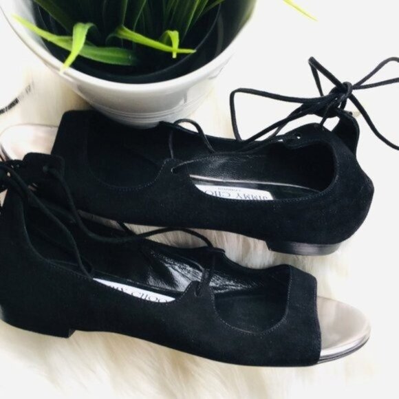 JIMMY CHOO Authentic Vernie Black Lace Up Gladiator Sandals Womens Size 5.5 EUC - Picture 7 of 10